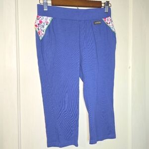 Matilda Jane Women Cotton Blend Blue Choose Adventure Capri Legging  Small NWT